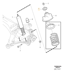 VOLVO XC90 I podkładka guma amortyzatora zawieszenia tył OE
