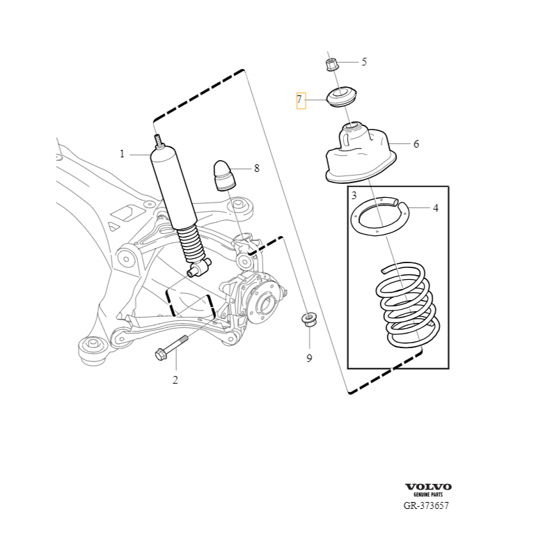 VOLVO XC90 I podkładka guma amortyzatora zawieszenia tył OE