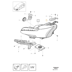 VOLVO EX30 wspornik uchwyt naprawczy lampy przód prawy zewn OE 80016774