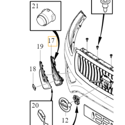 VOLVO XC90 II Plugin prawa kratka zderzak przedni OE