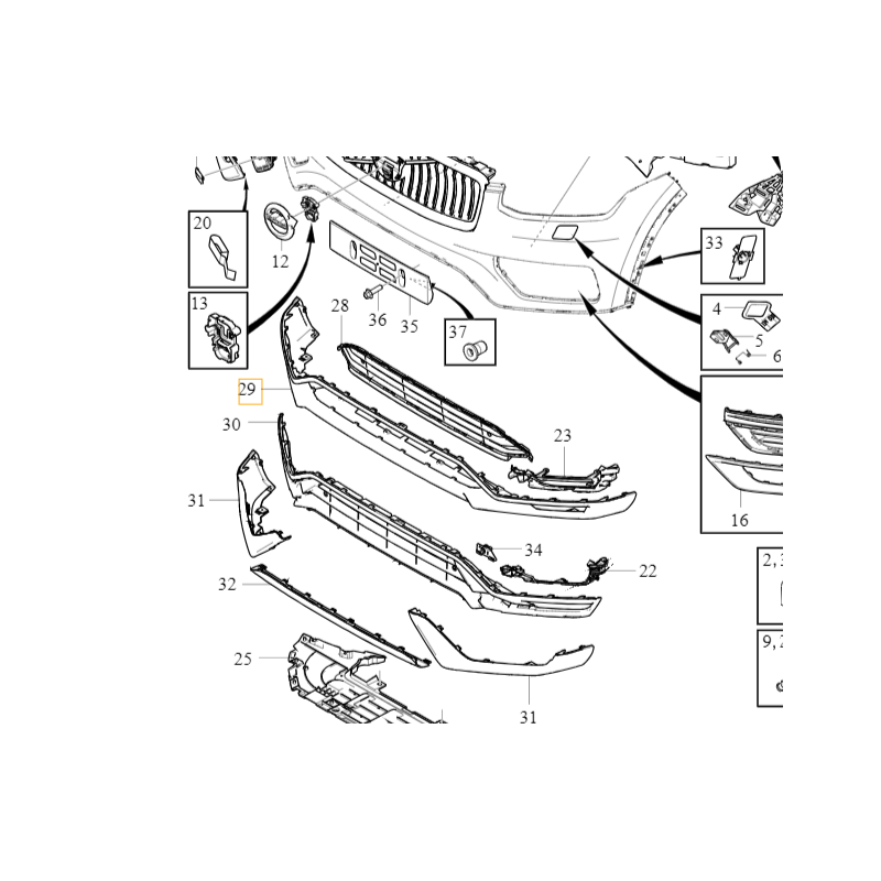 VOLVO XC90 II oryginalna dolna listwa spoiler zderzak przód OE
