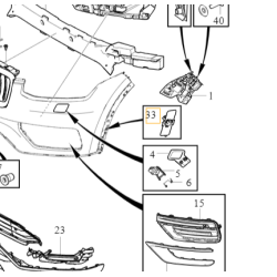 VOLVO XC90 II lewy zewnętrzny wspornik koszyk czujnika asysta przód OE