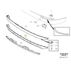 VOLVO XC90 II listwa dokladka spoiler zderzak tył czarny połysk R-Design OE