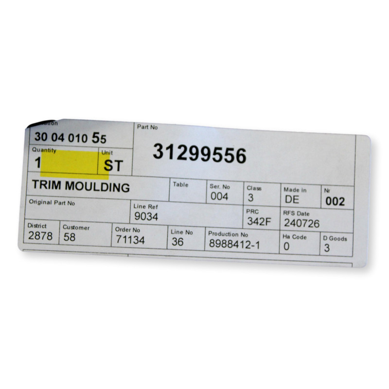 VOLVO V40 V40CC listwa uszczelka dolna szyby czołowej OE 31299556