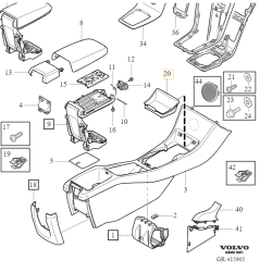 VOLVO V40 V40CC box wykładzina schowka tunelu środkowego OE 1302313