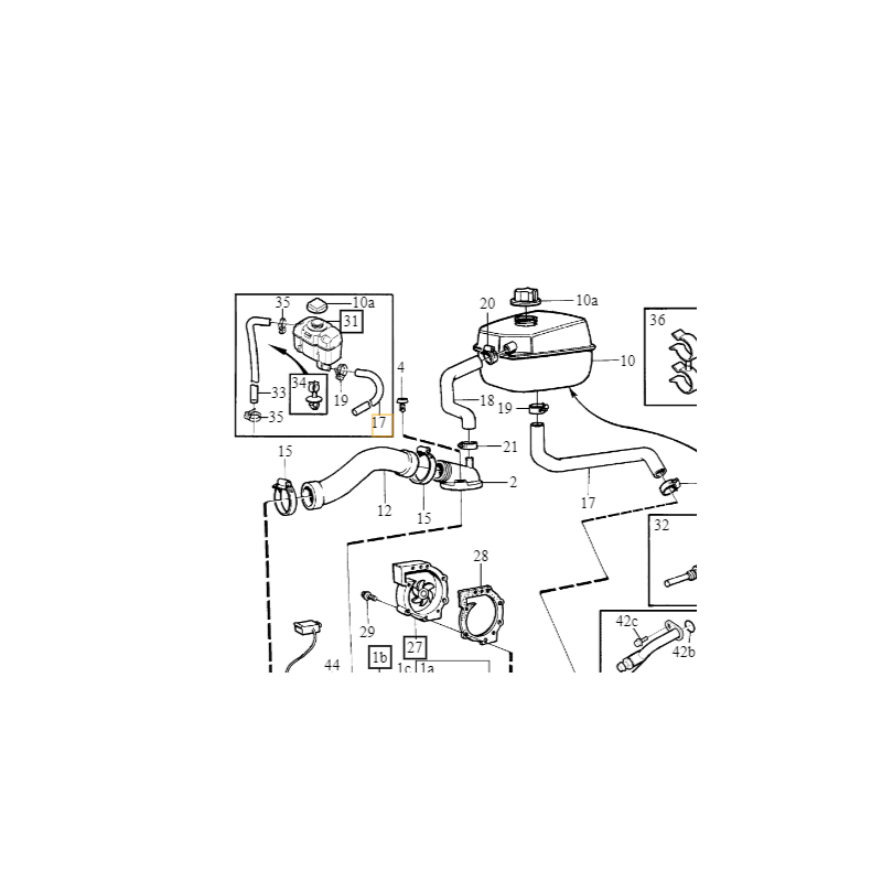 VOLVO 850 S70 V70 przewód zbiorniczka układu chłodzącego 2.3, 2.5 OE