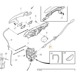 VOLVO XC90 II linka zamka drzwi klamki wewnętrznej przód OE 31322396