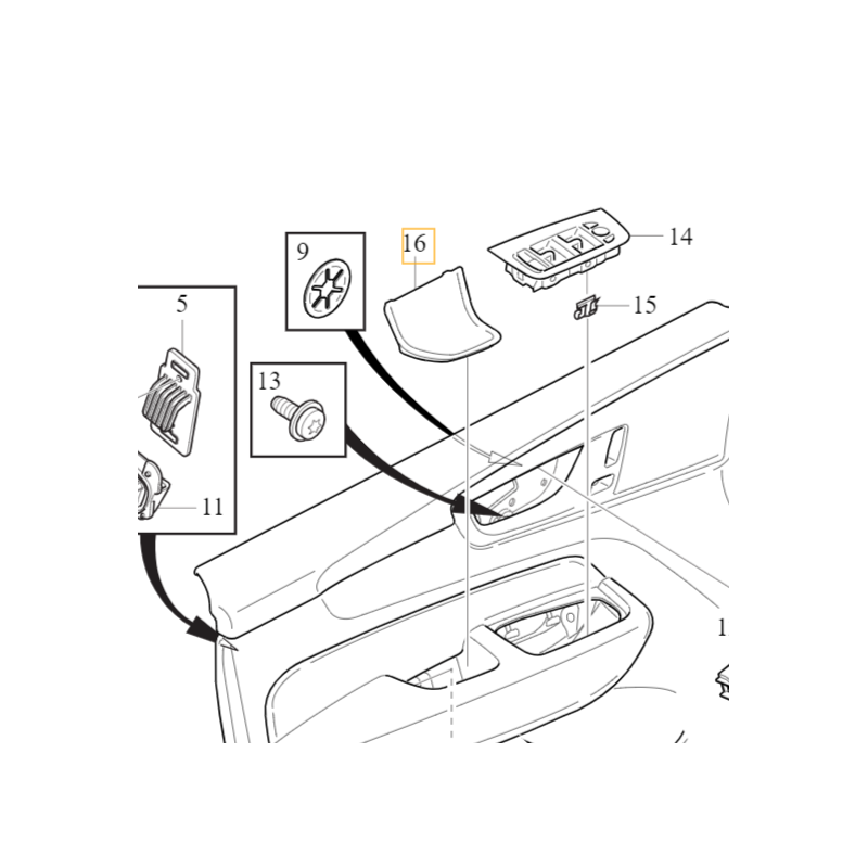 VOLVO XC60 II guma prawa wykładzina boczka drzwi czarna OE 31407533