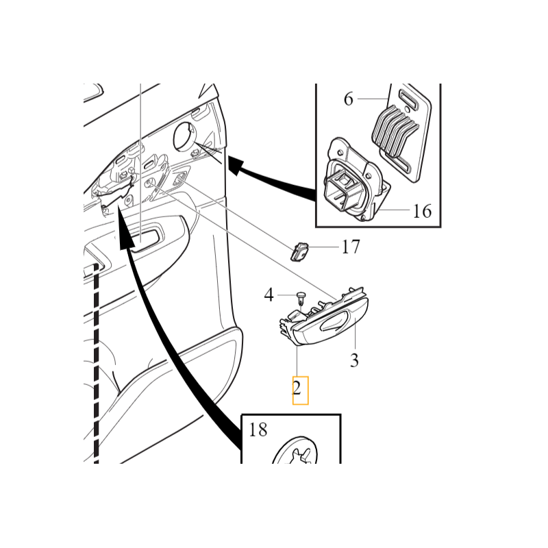 VOLVO S90 V90 XC90 II prawa klamka wewnętrzna przednia tylna blondę OE