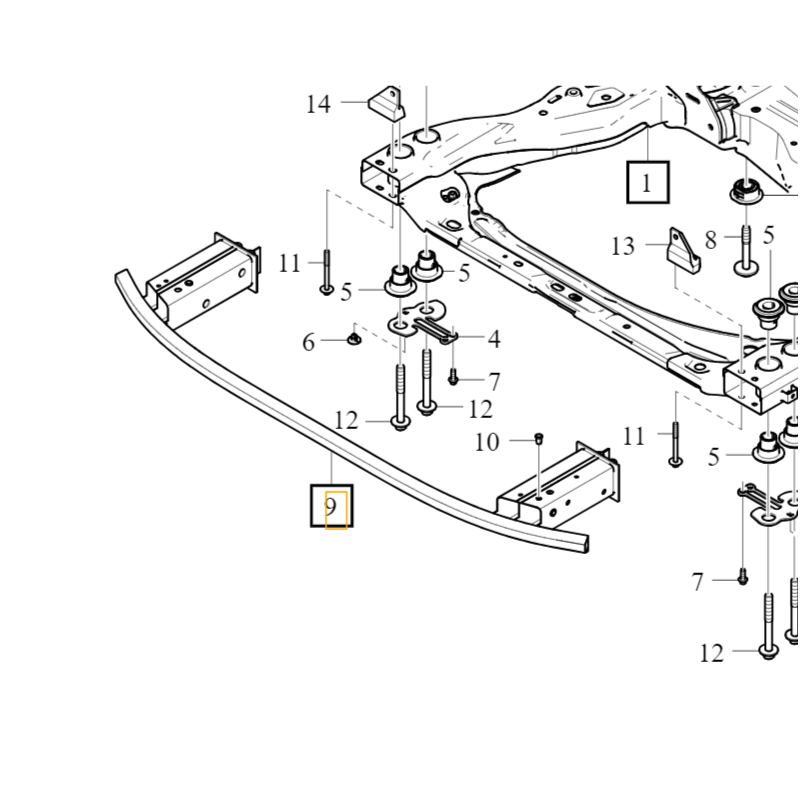 VOLVO S60 III V60 II wzmocnienie dolna belka zderzaka zawieszenie przód OE