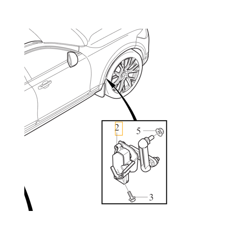 VOLVO S60 V60 S90 V90 XC60 XC90 II czujnik poziomowania LED prawy przód OE