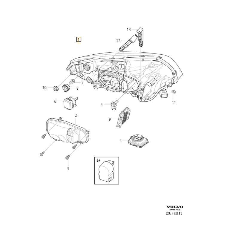 VOLVO XC60 I prawy reflektor lampa przód xenon skrętny AHB ABL OE 31698809