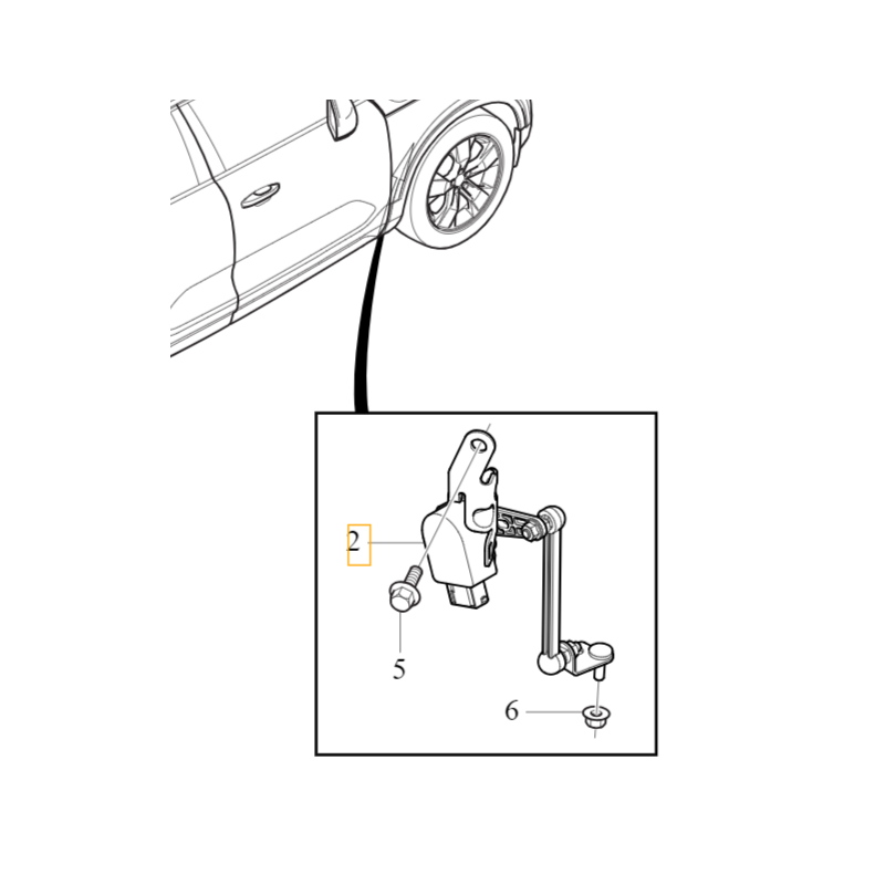 VOLVO XC40 czujnik poziomowania świateł LED prawy przód OE 32246111