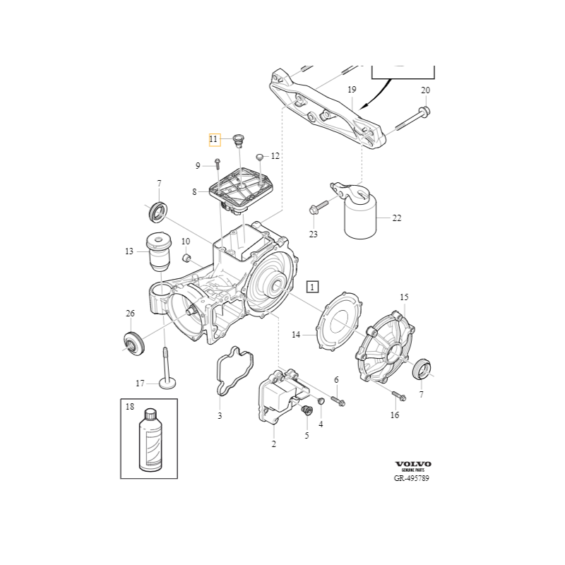 VOLVO S60 V60 S90 V90 XC60 XC90 korek mostu przekładni tył OE 31492919