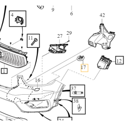 VOLVO XC40 lewy wspornik spryskiwacza lampy zderzak przód OE 31407957