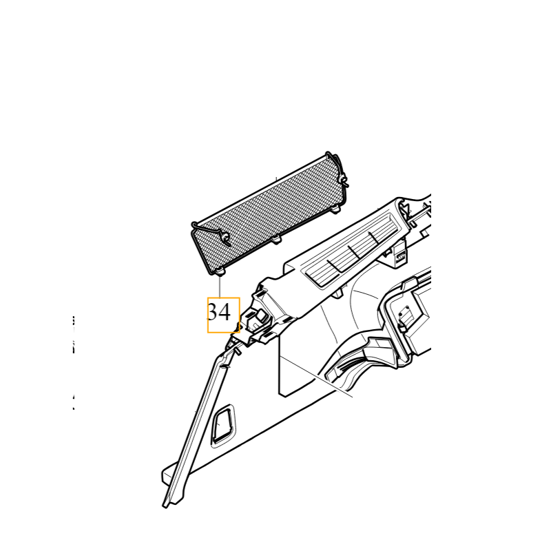 VOLVO V90CC uchwyt tylnej siatki bagażnika OE 32204236