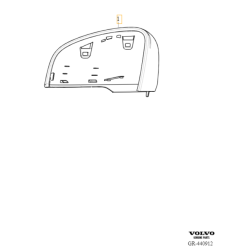 VOLVO C40 XC40 obudowa lusterka prawa czarny połysk KOD 019 OE 39847294