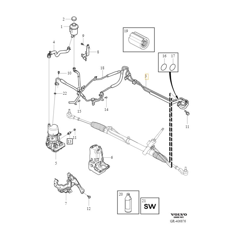 VOLVO S60 V60 S80 V70 wąż przewód ukl cisn wspomagania OE 31387521 32400230