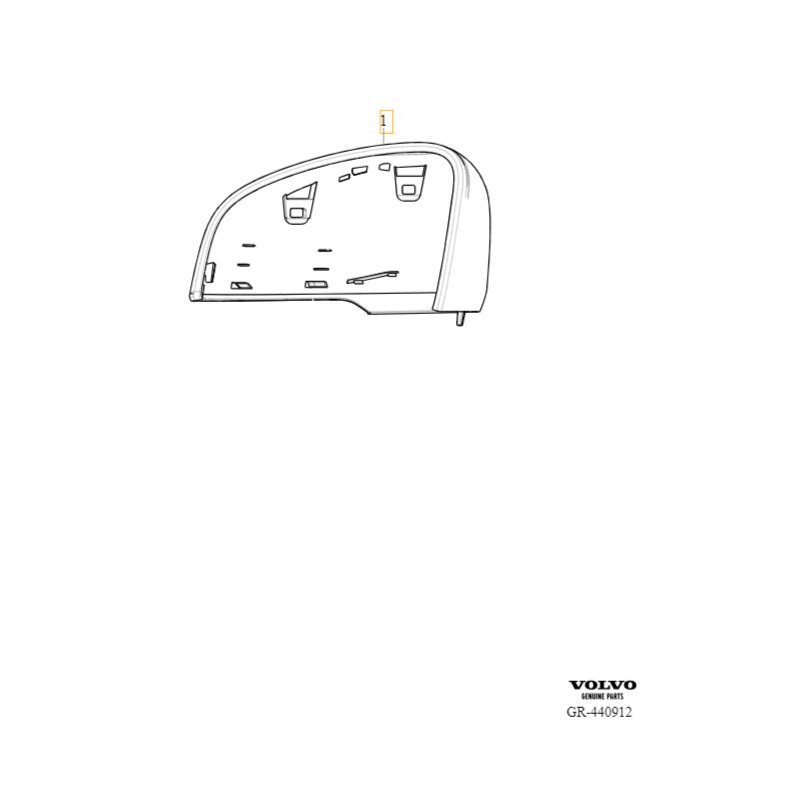 VOLVO C40 XC40 obudowa lusterka lewa czarny połysk KOD 717 OE 39849503