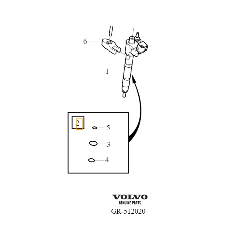 VOLVO zestaw montażowy wtryskiwacza 2.0 D OE 32363665