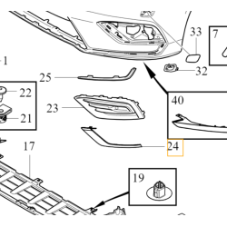 VOLVO S60 III V60 II lewa listwa kratki chrom zderzaka przód OE 31455511