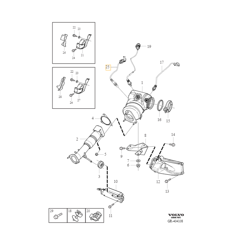 VOLVO V40 S60 V60 XC60 sonda lambda tył tylna B4204TX OE 31480393