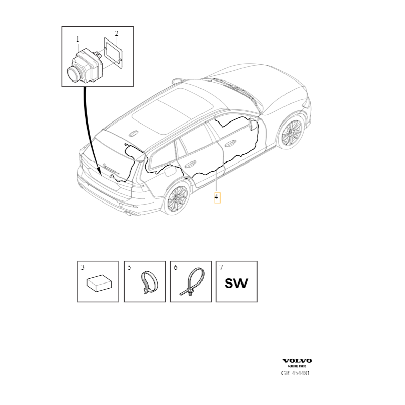 VOLVO S60 III V60 V60CC II wiązka kamery parkowania tył OE 31664614