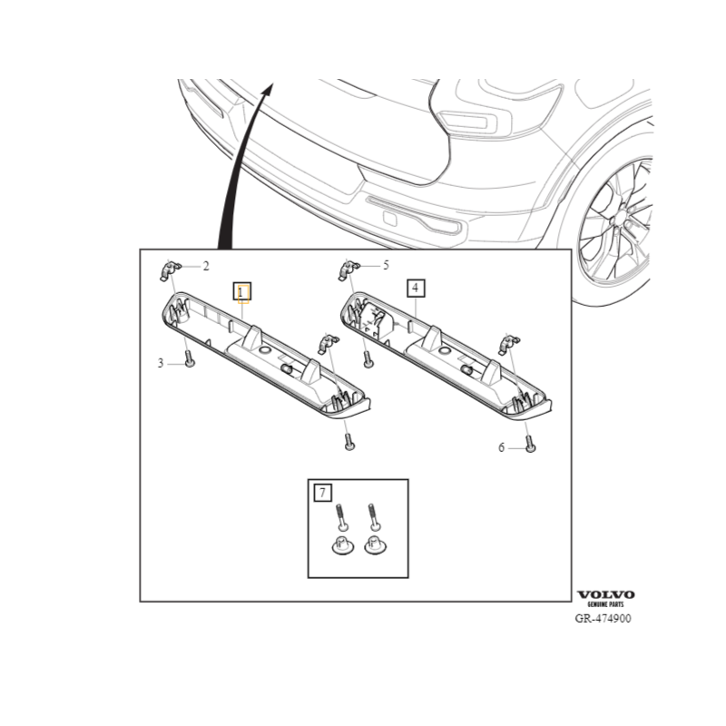 VOLVO C40 XC40 przycisk klamka mikrostyk klapy tył bez kamery OE 32131919