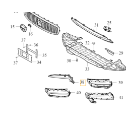 VOLVO V90CC lewa listwa atrapa kratka pdc zderzak przód OE 31383280