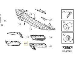 VOLVO V90CC prawa atrapa zaślepka kratka zderzak przód OE 31449323