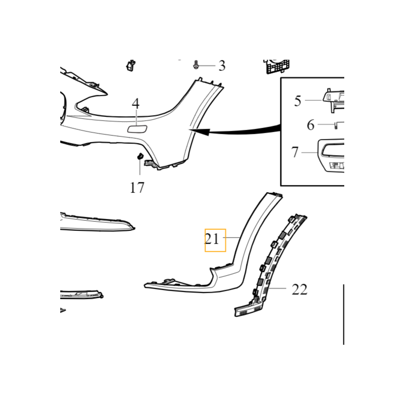VOLVO V90CC prawa listwa spoiler narożnik zderzak przód OE 31449327