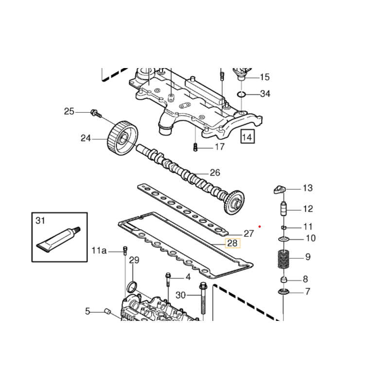 VOLVO S60 S80 V70 XC70 XC90 uszczelka pokrywy zaworów kolektora OE 8692438