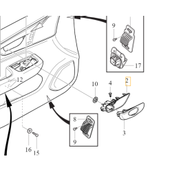 VOLVO S60 V60 II XC60 II prawa klamka wewnętrzna przednia tylna czarna OE