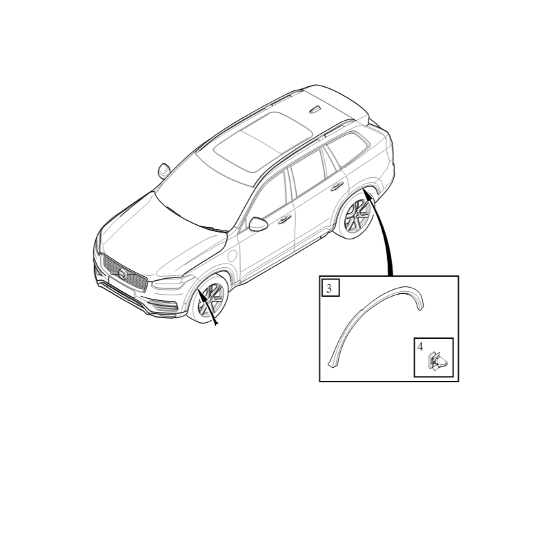 VOLVO XC90 II prawa listwa nadkole błotnik tył OE 39849975