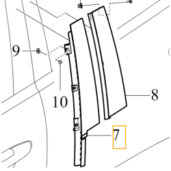 VOLVO C40 listwa ozdobna słupka B drzwi lewy przód czarny OE 32262942