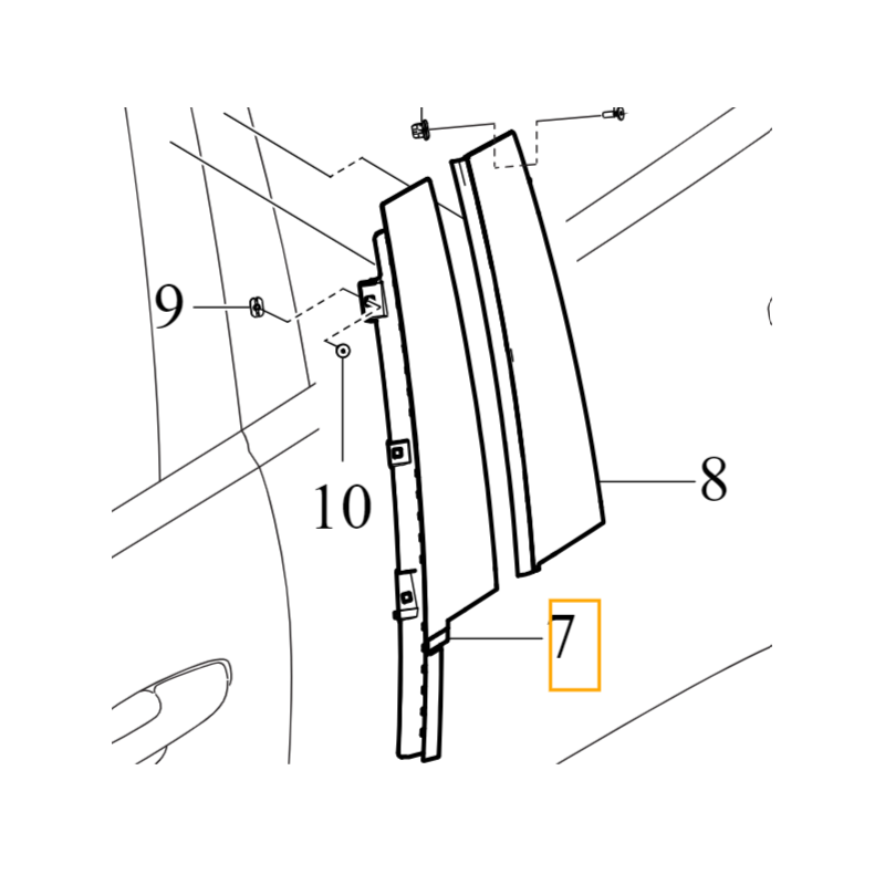 VOLVO C40 listwa ozdobna słupka B drzwi lewy przód czarny OE 32262942