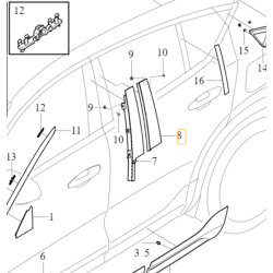 VOLVO C40 listwa ozdobna słupka B drzwi prawy tył czarny OE 32351985