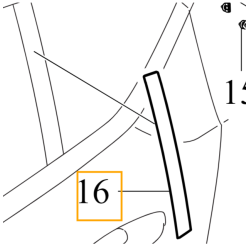 VOLVO C40 listwa ozdobna pionowa drzwi lewy tył czarny OE 32262948