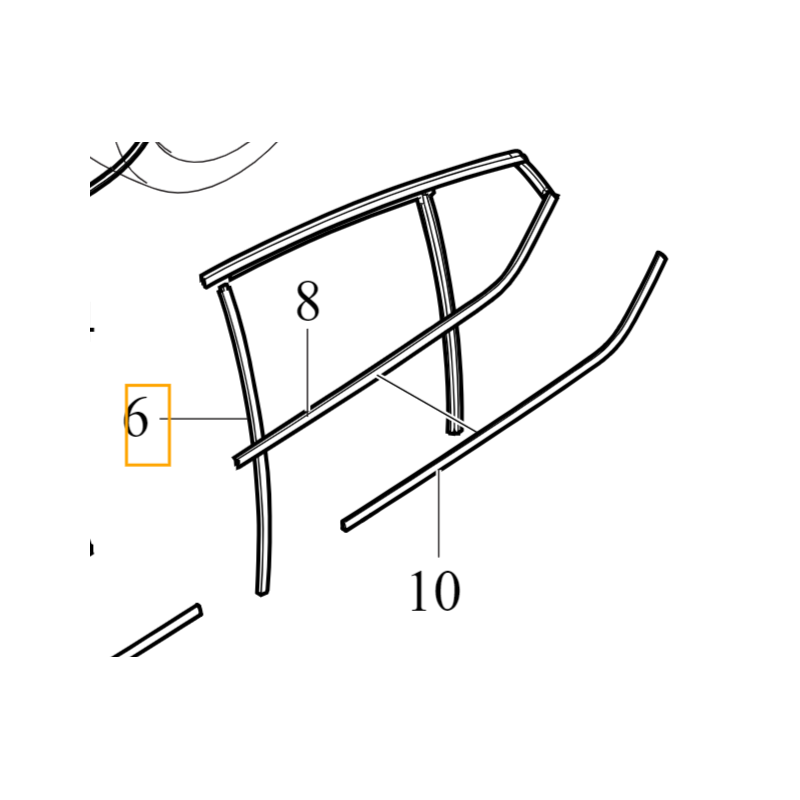 VOLVO C40 górna listwa uszczelka szyby drzwi lewy tył OE 32274530