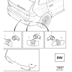 VOLVO XC60 II lewy koszyk wspornik czujnika parkowania tył OE 39792022