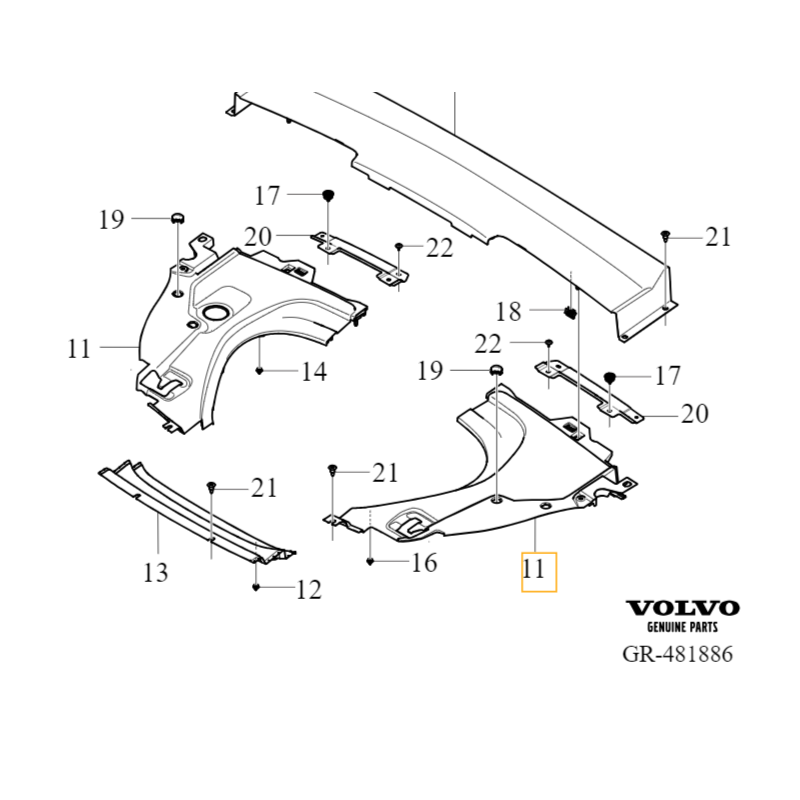 VOLVO C40 XC40 EV prawa osłona pasa przedniego bagażnik przód OE 32297906