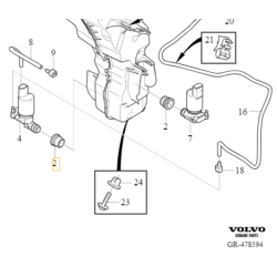 VOLVO S60 V60 V60CC XC60 II uszczelka pompki spryskiwaczy OE 31662462