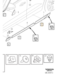 VOLVO XC60 II listwa drzwi lewy tył podkład chrom Inscription OE 39846084