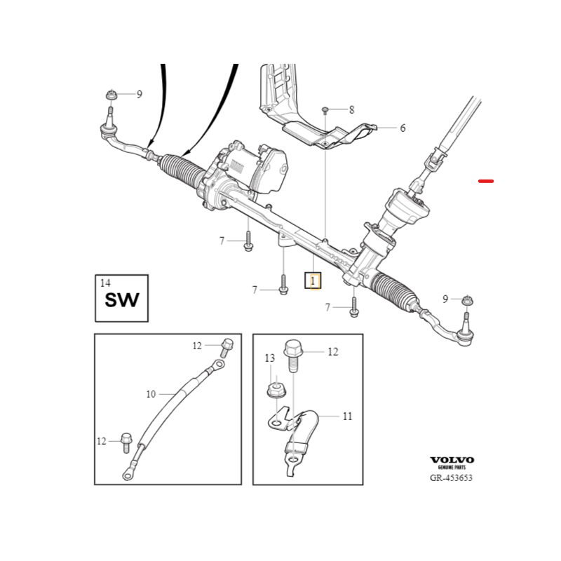 VOLVO S90 S90L V90 przekladnia kierownicza maglownica OE 36012868 36010519