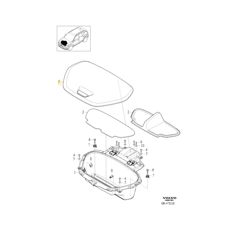 VOLVO C40 XC40 EV pokrywa klapa bagażnika przód OE 32394506