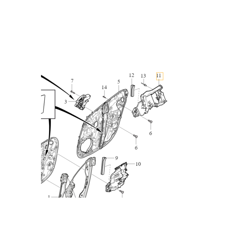 VOLVO S60 V60 V60CC II wspornik zamka klamki drzwi lewy tył OE 31462722