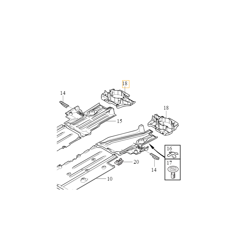 VOLVO EX40 XC40 lewa dolna osłona wahacza tylnego OE 32226465 32221529