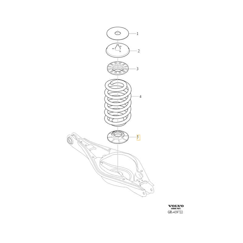 VOLVO C40 EX40 XC40 podkładka dolna guma mocowania sprężyny tył OE 31451676