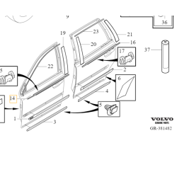 VOLVO XC90 listwa zgarniajaca drzwi prawy przód chrom OE 30753851