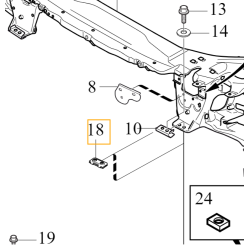 VOLVO S60 V60 XC60 mocowanie nakretka wzmocnienia czołowego OE 30762413